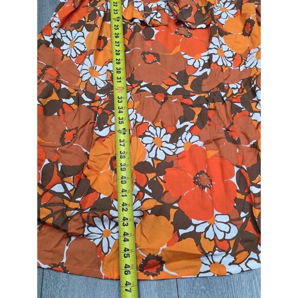 Revolve Faithfull The Brand Kiona Isola Floral Printed Dress Orange Sz 6 A004054 - Picture 12 of 13